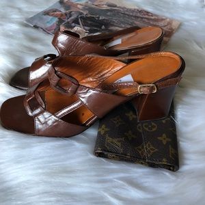 Scalzi Genuine Leather Chunky Heels